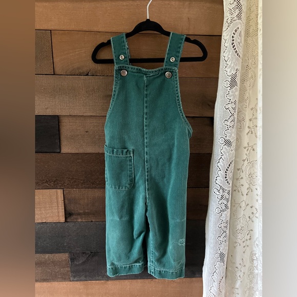 Vintage Other - Vintage 70s Toddlers Corn Cobber Distressed Patched Teal Snap Jumpsuit Overalls